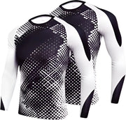 2x Maglia di Compressione Sportiva per Uomo - Maglia Termica per Inverno - Calore e Prestazione - Bianco - L