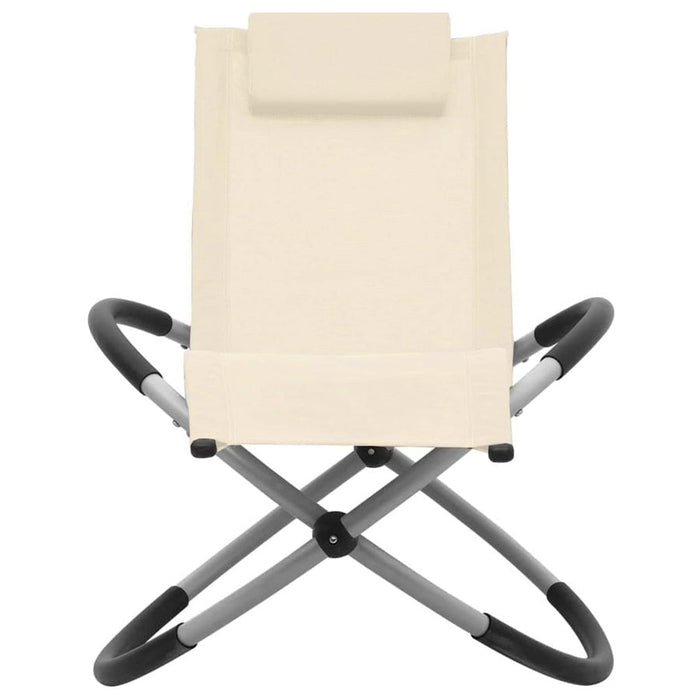 Sedia a Dondolo da Giardino ellittica 174x78x86 cm Panna