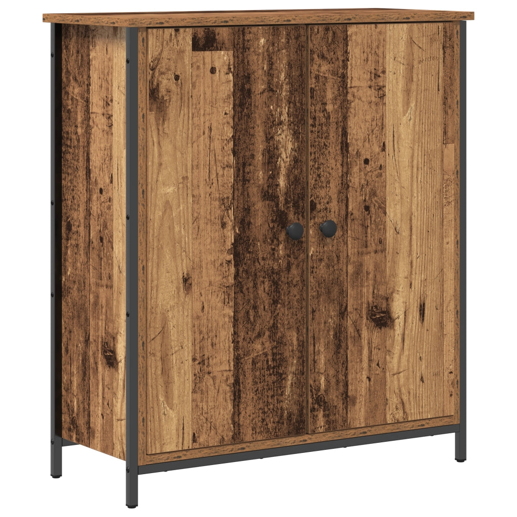 Buffet Sideboard Legno Vecchio 70x30x80 cm Legno Ingegnerizzato e Acciaio