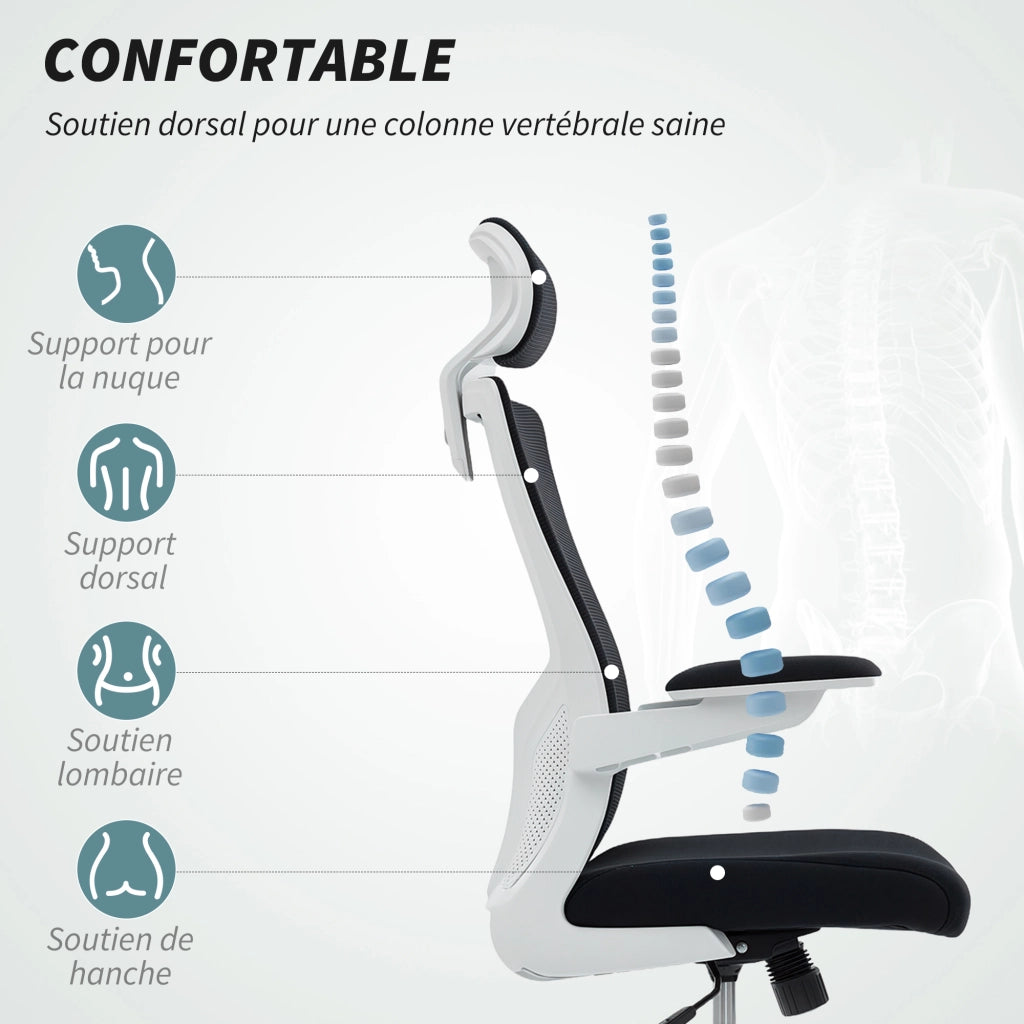 Sedia da Ufficio Ergonomica ¨C Xylo ¨C Braccioli Regolabili Schienale Alto Nero 60x63x120cm