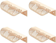 4 pezzi Maniglie a forma di foglia per maniglione porta scale 117mm*44mm Cucina Armadio Hardware Decorativi Maniglie per mobili