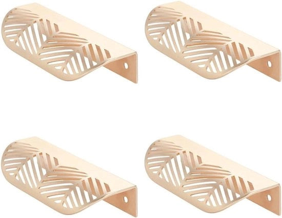 4 pezzi Maniglie a forma di foglia per maniglione porta scale 117mm*44mm Cucina Armadio Hardware Decorativi Maniglie per mobili