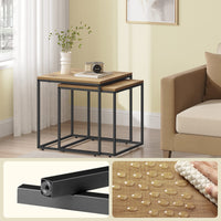 Tavolino da caffè quadrato Valora, set da 2 | Piano in rovere con gambe nere