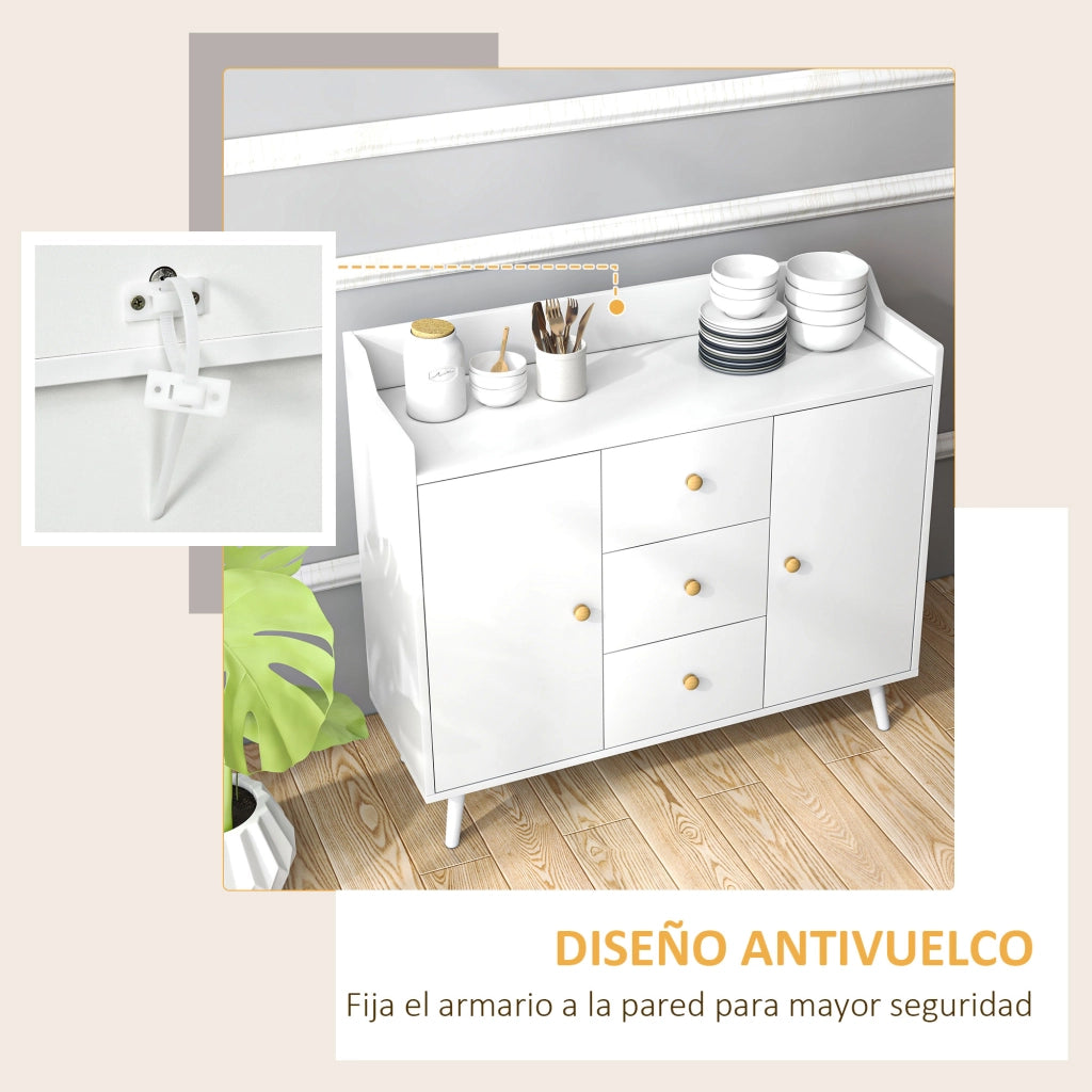 Credenza ¨C zephmum ¨C bianco pino 90x32x80 cm