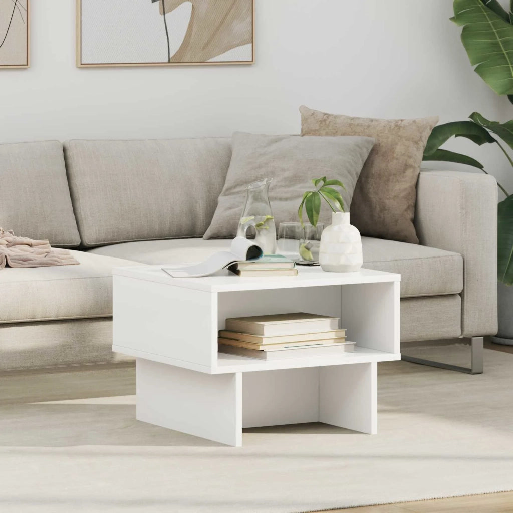 Tavolino da salotto | Tavolino da caff¨¨ | Tavolino da Soggiorno Bianco 48 x 46 x 35 cm Legno multistrato