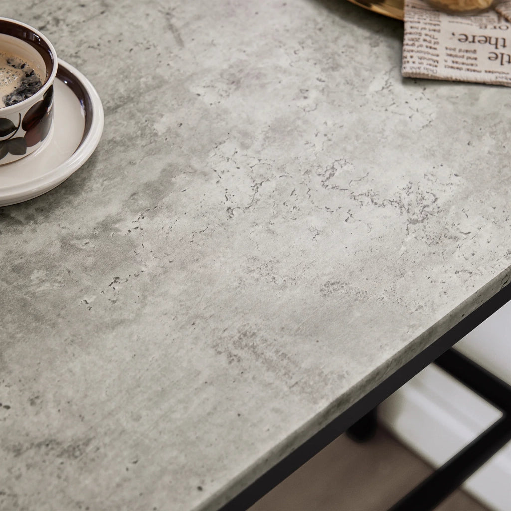 Set 3 Pezzi Tavolo con 2 sgabelli Alto Mobile Bar per casa Stile Vintage, Grigio, L89*P45*A86.5cm OGT03-HG