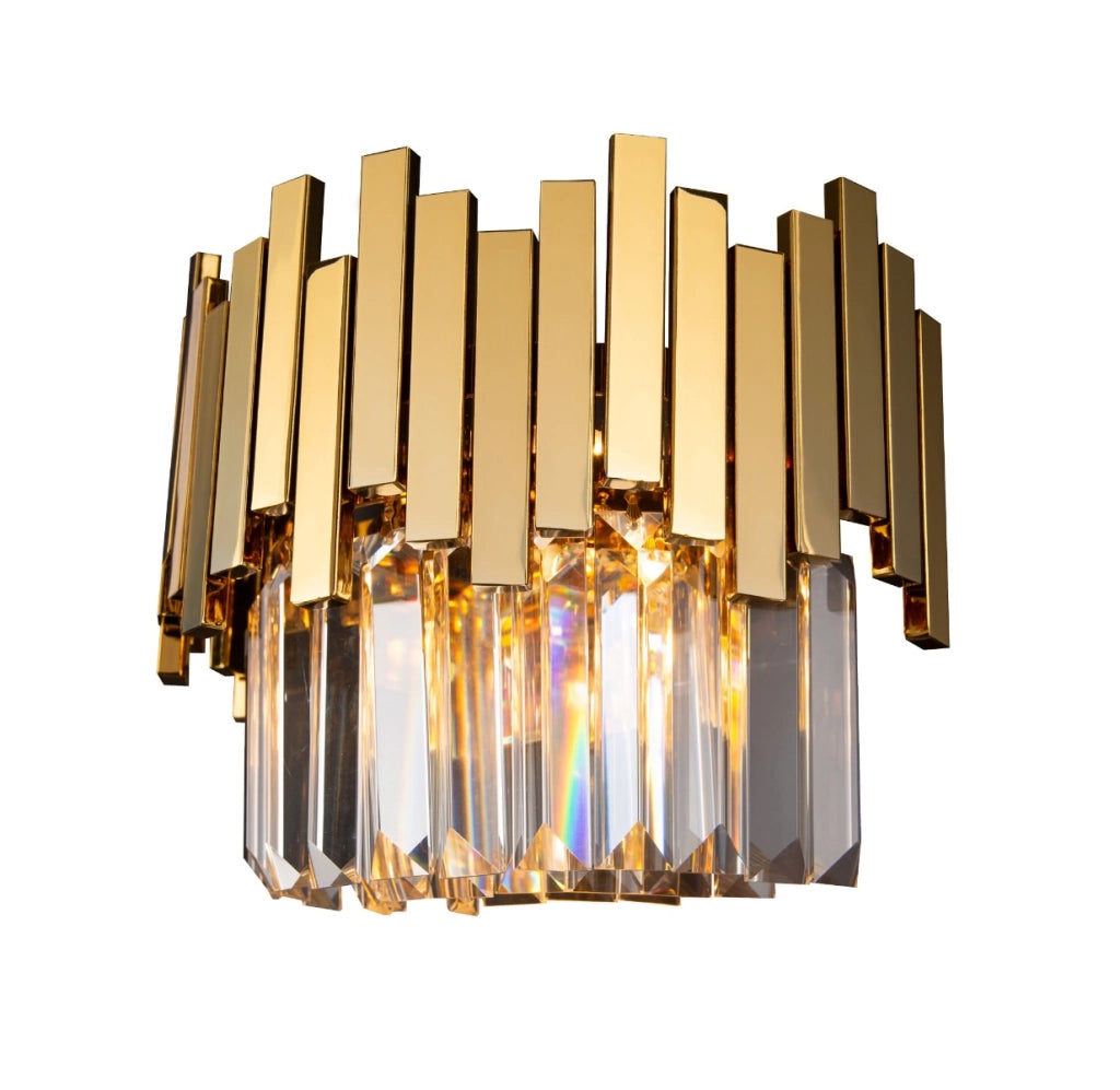 Applique oro rettangoli con cristalli Trend W0251 3xG9