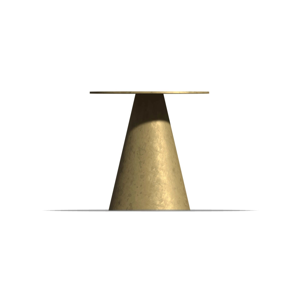 Artù - Base a cono per tavolo da pranzo rotondo, metallo colore ottone