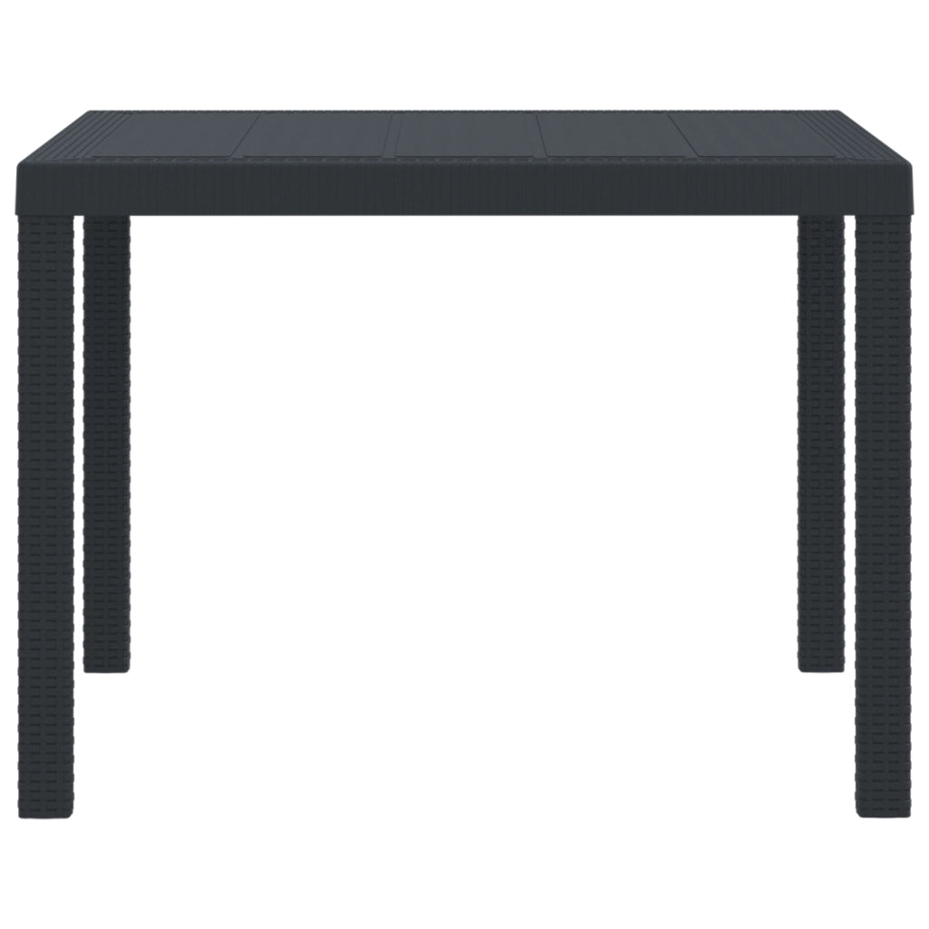 Tavolo da Giardino Antracite 100x100x73 cm in Rattan Sintetico