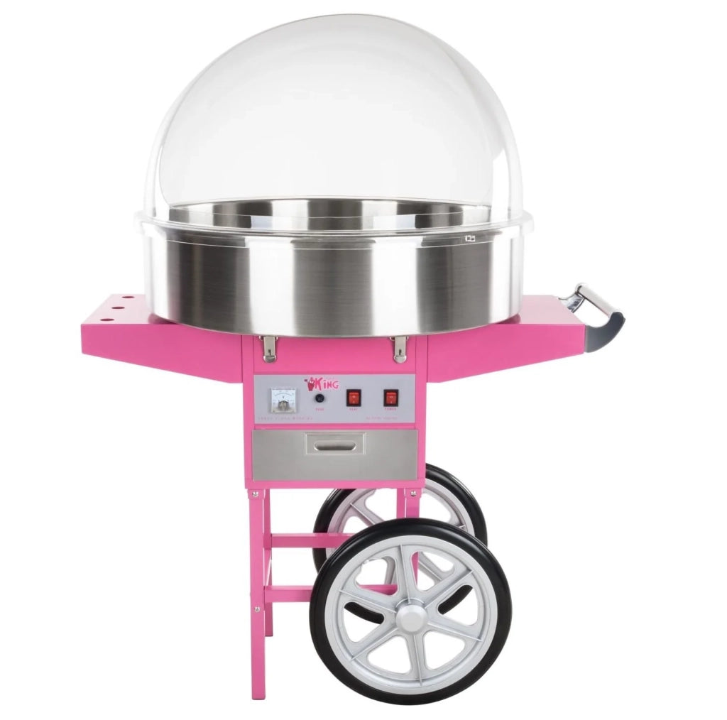 Macchina professionale per zucchero filato diametro 72 cm con carrello e cupola protettiva 3614074