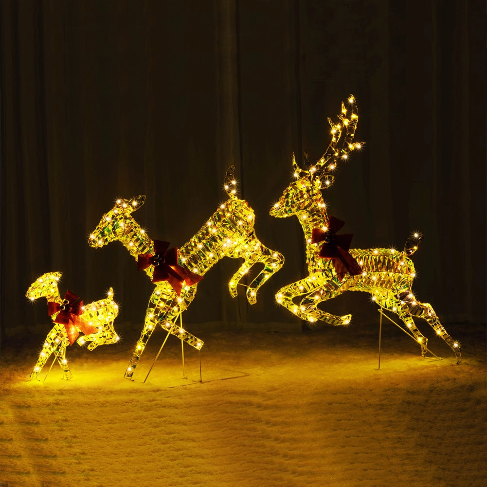Famiglia 3 Renne Luminose di Natale Renna Cervi Natalizia Decorazione da Esterno