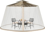 Zanzariera per Ombrellone da Esterno, Zanzariera Regolabile da Patio con 2 Porte a Doppia Cerniera, Rete per Copertura Ombrellone, 12,5 x 2,3 m