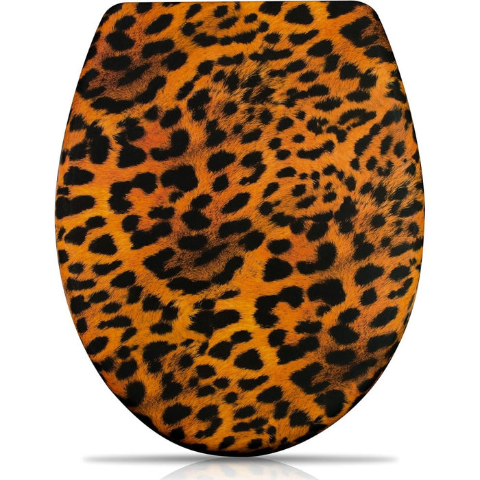Sedile wc chiusura ammortizzata - motivo leopardo - copriwater i