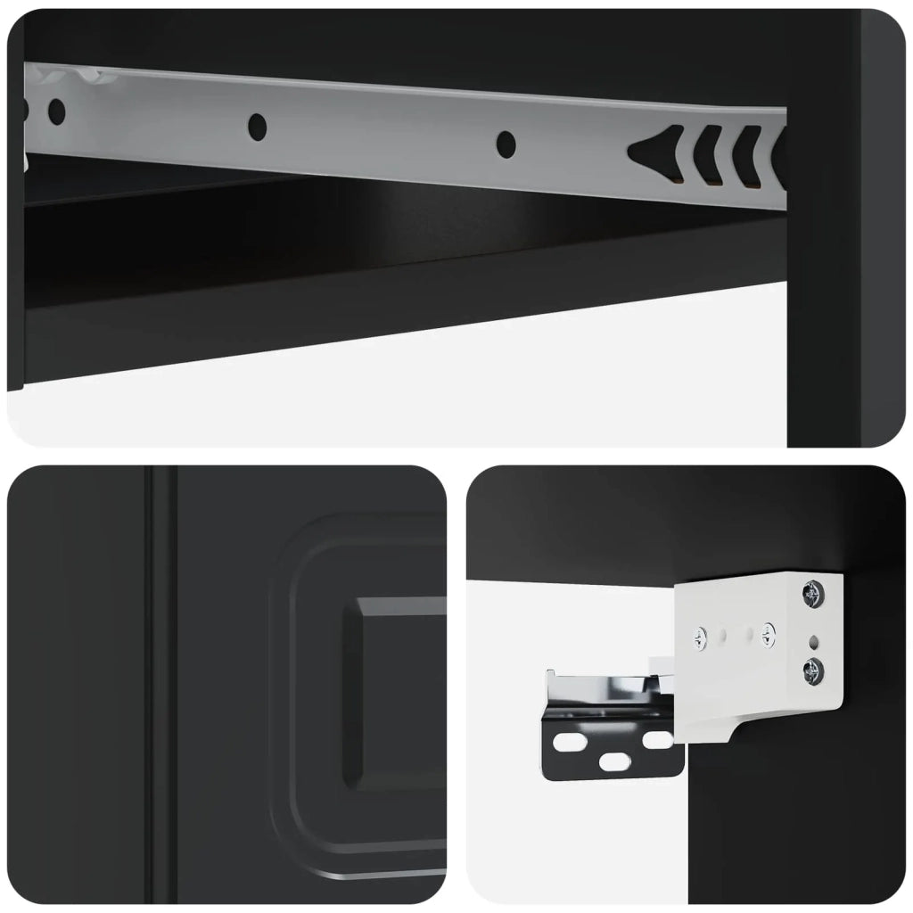Tavolino da Parete Laterale Nero 59 x 34,5 x 17 cm 899336