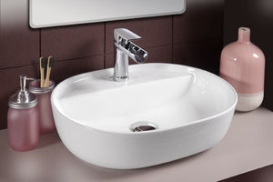 Lavabo in ceramica ovale da appoggio Kiby