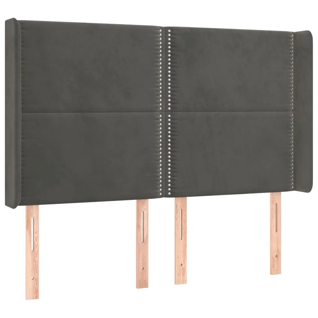 Letto a Molle con Materasso e LED Grigio Scuro 140x200 cm 3139506
