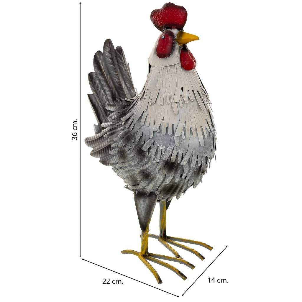 Figura decorativa in metallo grigio 22x14x36h cm