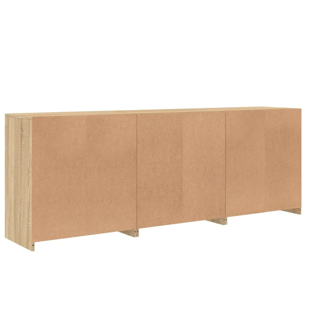 Credenza | Madia | Buffet da pranzo | Armadio da pranzo con Luci LED Rovere Sonoma 181,5x37x67 cm