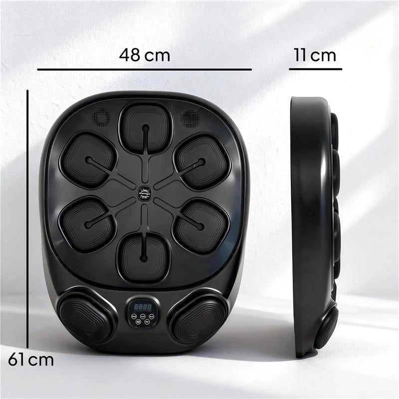 MACCHINA DA BOXE MUSICALE A PARETE CON 9 MODALITÓ, LUCI LED E CONNESSIONE BLUETOOTH, 61X48X11 CM, NERO