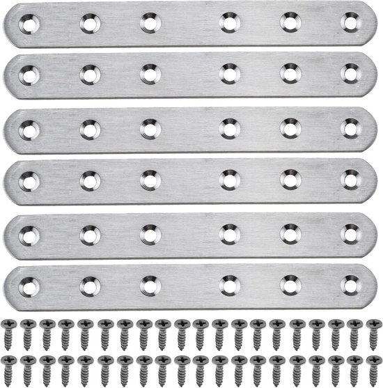 Connettore a Placca a Supporto Laterale Destro con Viti 6 pezzi 160x20x3mm per Lavatrice