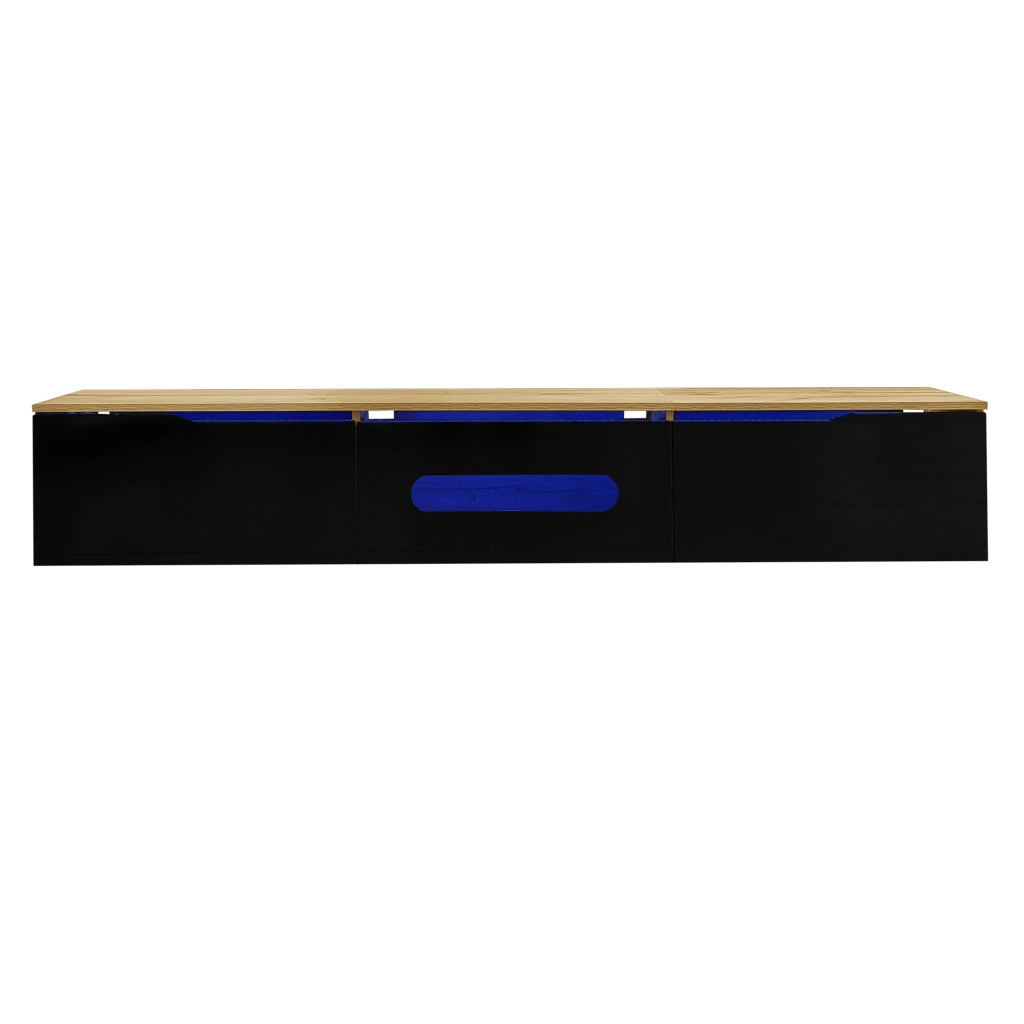 Mobile TV con LED 16 Colori a Parete ¨C MINIMAL ¨C Bianco Lucido 180 cm