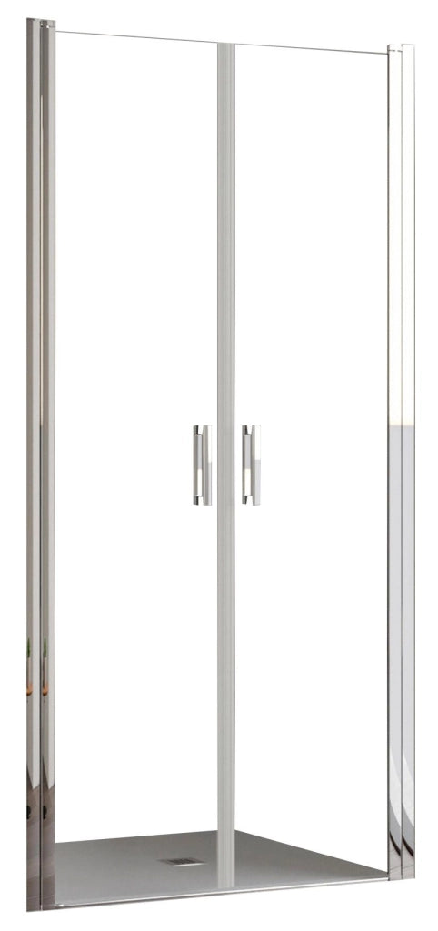 Porta Parete Doccia 80 cm 2 Ante Saloon in Cristallo Trasparente 6mm H195 Bonussi Julia