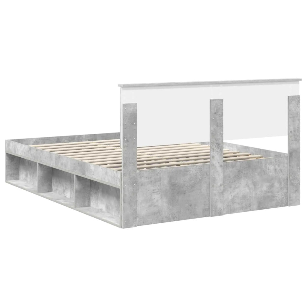 Struttura del letto con testiera Grigio Concretè 150 x 200 cm 3407862