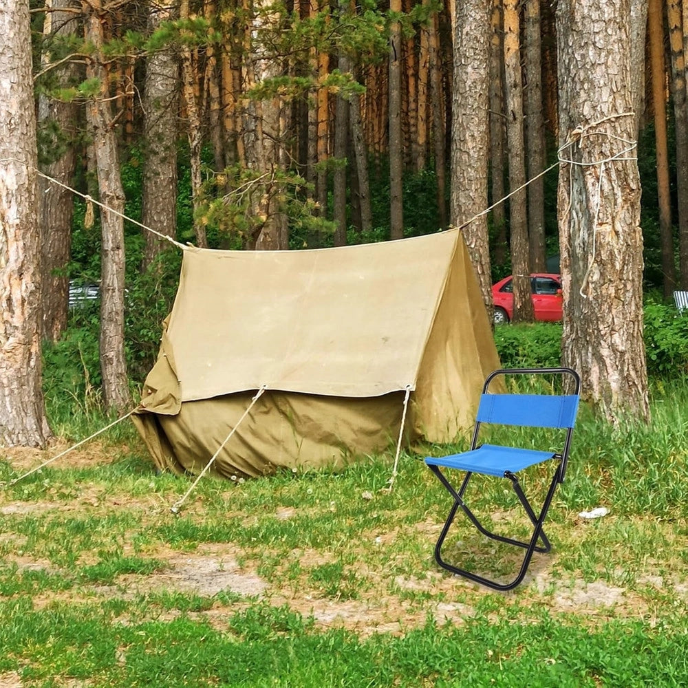 Trade Shop - Set 3pz Sedia Pieghevole Da Pesca Campeggio Sgabello Resistente Spiaggia Picnic 023247 -
