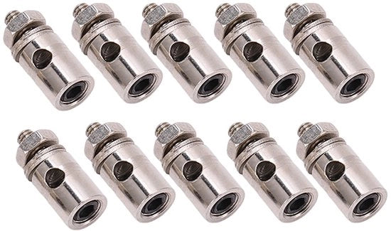 Connettore per Cavo in Acciaio Inossidabile - 10 pezzi - Adattabile Rapido - Idoneo per Cavi in Acciaio di diametro 1,8/1,9/2,0/2,1 mm - Leggero - Resistente alle Corrosioni - Resistente alle Sollecitazioni Mecaniche