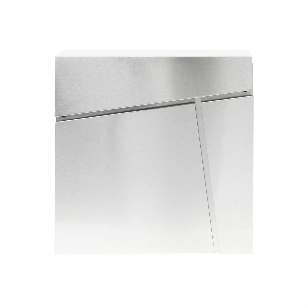 Cassetta postale di design con scomparto per giornali acciaio inox argento 16_0000095