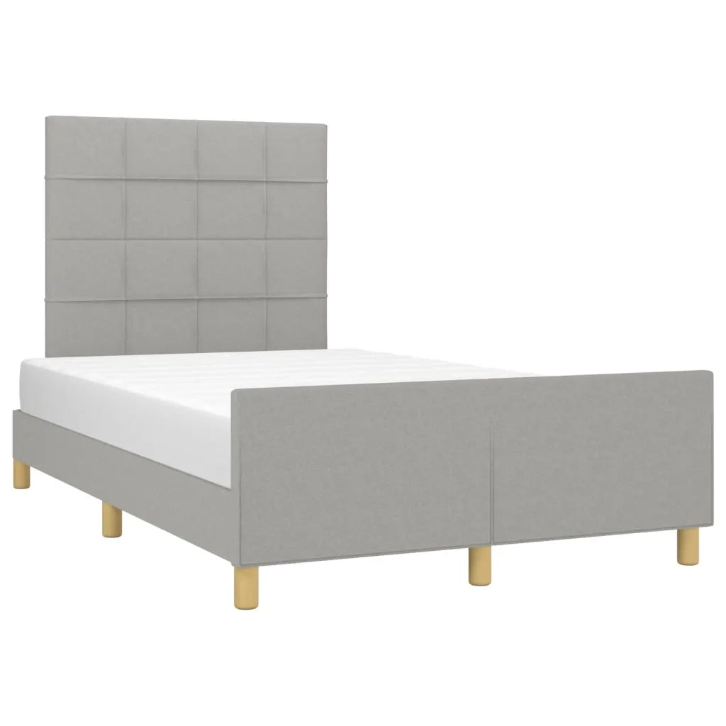 Giroletto senza Materasso Grigio Chiaro 120x190 cm in Tessuto