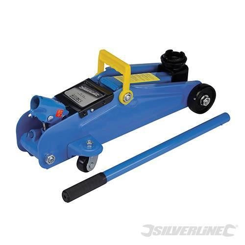 Cric idraulico con struttura solida in acciaio a carrello 2 tonnellate Silverline