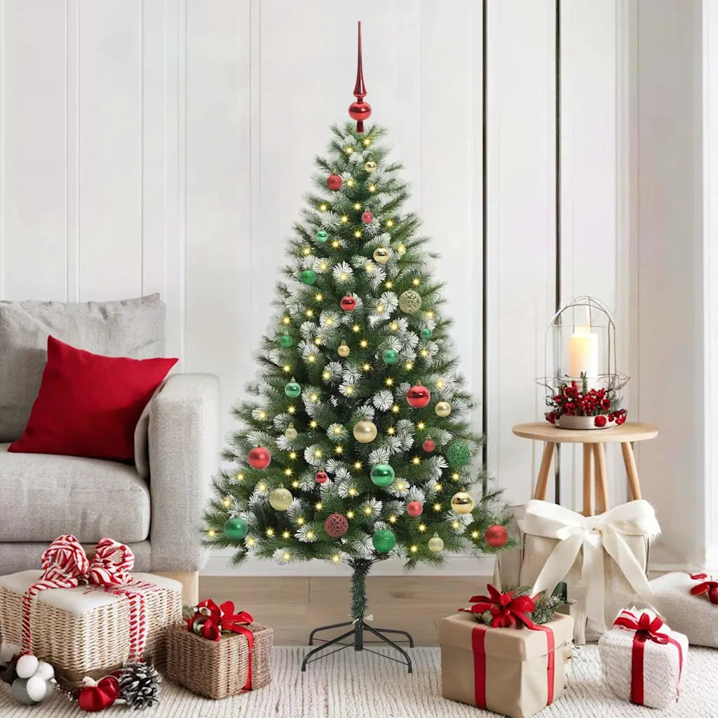 Albero di Natale artificiale a cerniera con neve fioccata