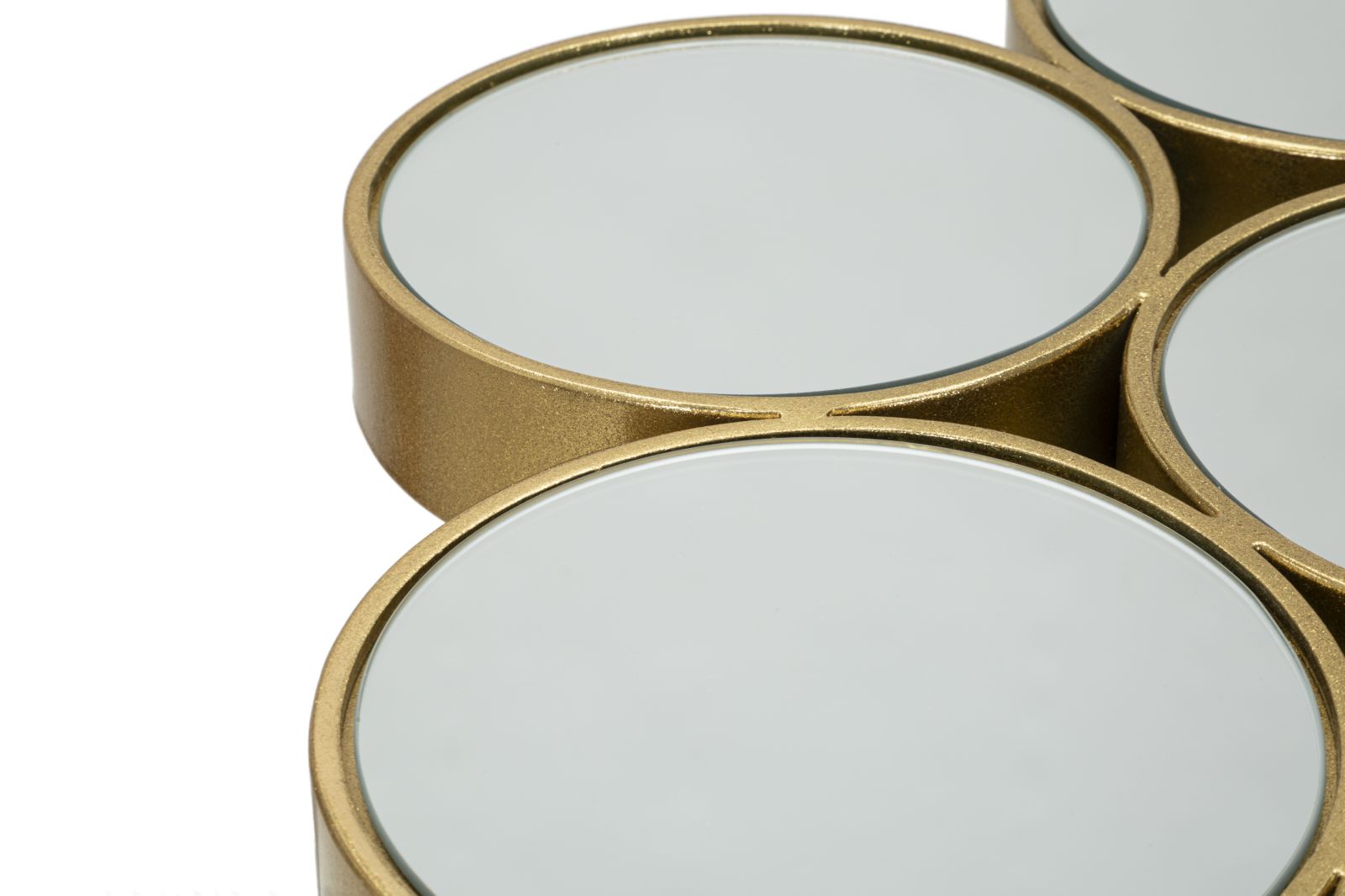 Tavolino Buttle 100x70x55 cm in Ferro e MDF Oro