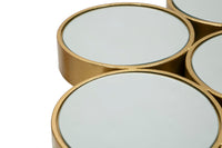 Tavolino Buttle 100x70x55 cm in Ferro e MDF Oro