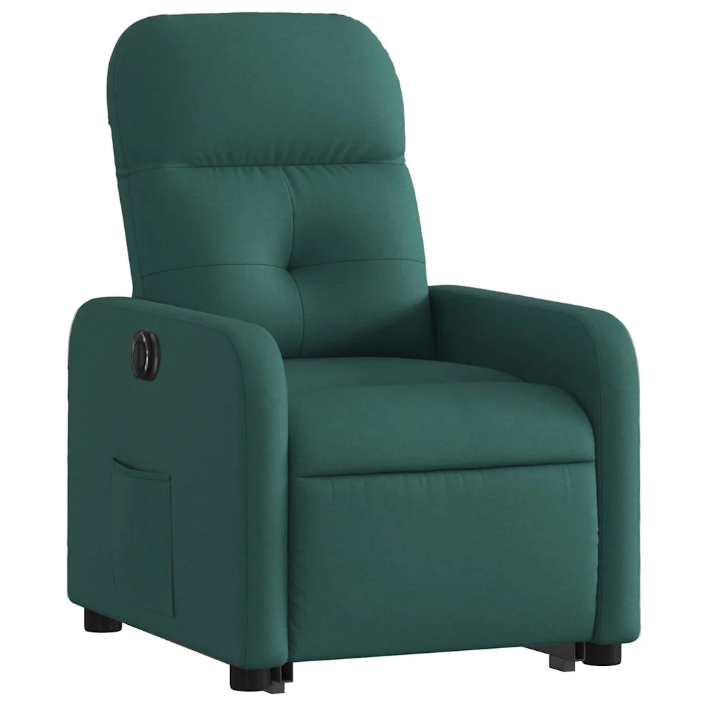 Poltrona Alzapersona Reclinabile Elettrica Verde Scuro Tessuto 3206819