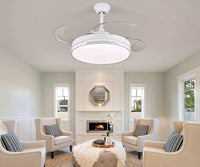 Ventilatore Da Soffitto Con Luce Pale Scomparsa 72W Lampadario Sospensione con Telecomando incluso Regolabile 3000K 4000K 6500K