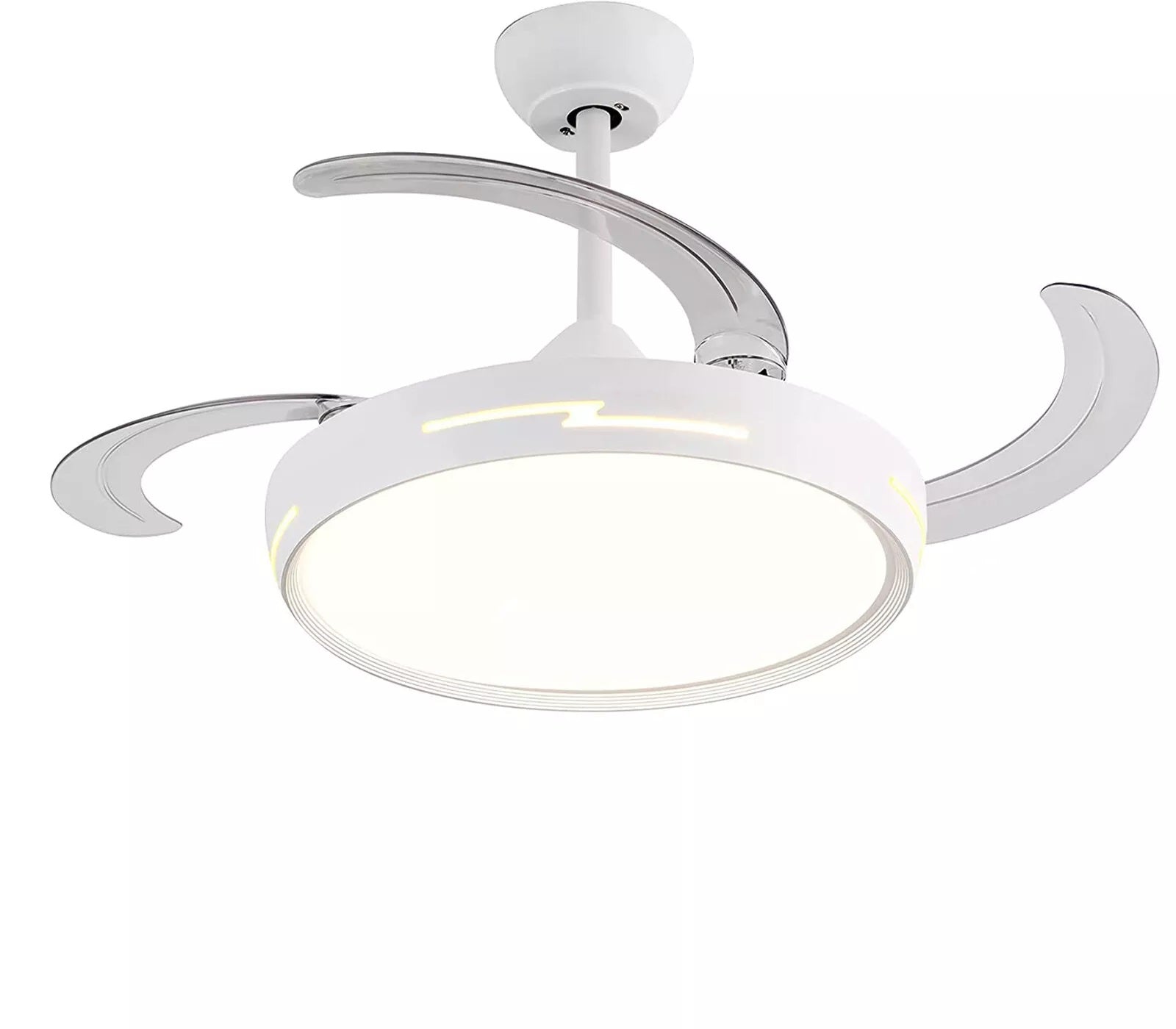 Ventilatore Da Soffitto Con Luce Pale Scomparsa 72W Lampadario Sospensione con Telecomando incluso Regolabile 3000K 4000K 6500K
