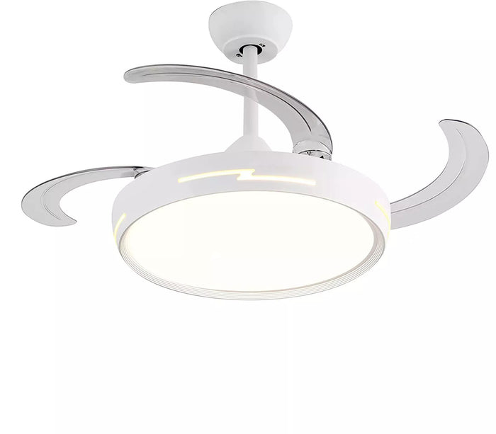 Ventilatore Da Soffitto Con Luce Pale Scomparsa 72W Lampadario Sospensione con Telecomando incluso Regolabile 3000K 4000K 6500K