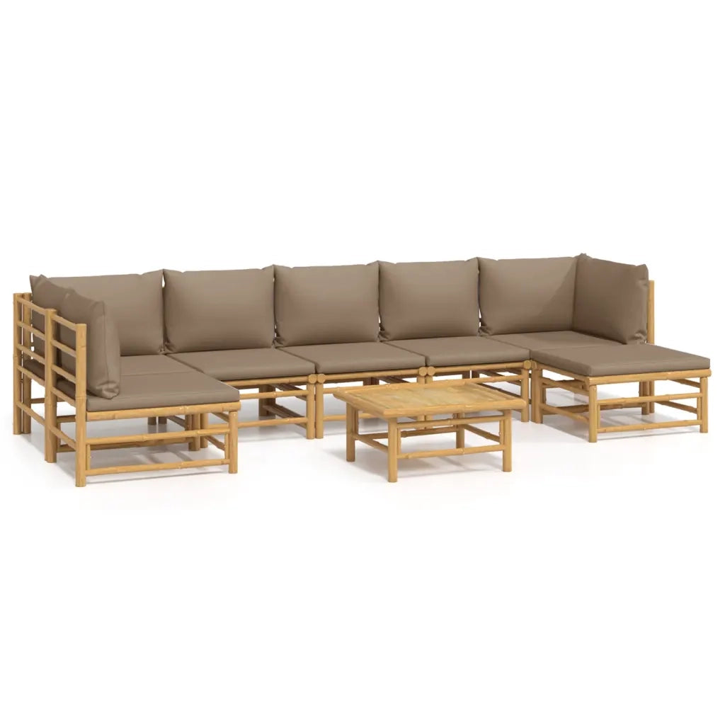 Set Salotto da Giardino 8pz con Cuscini Tortora BambÃ¹cod mxl 76304