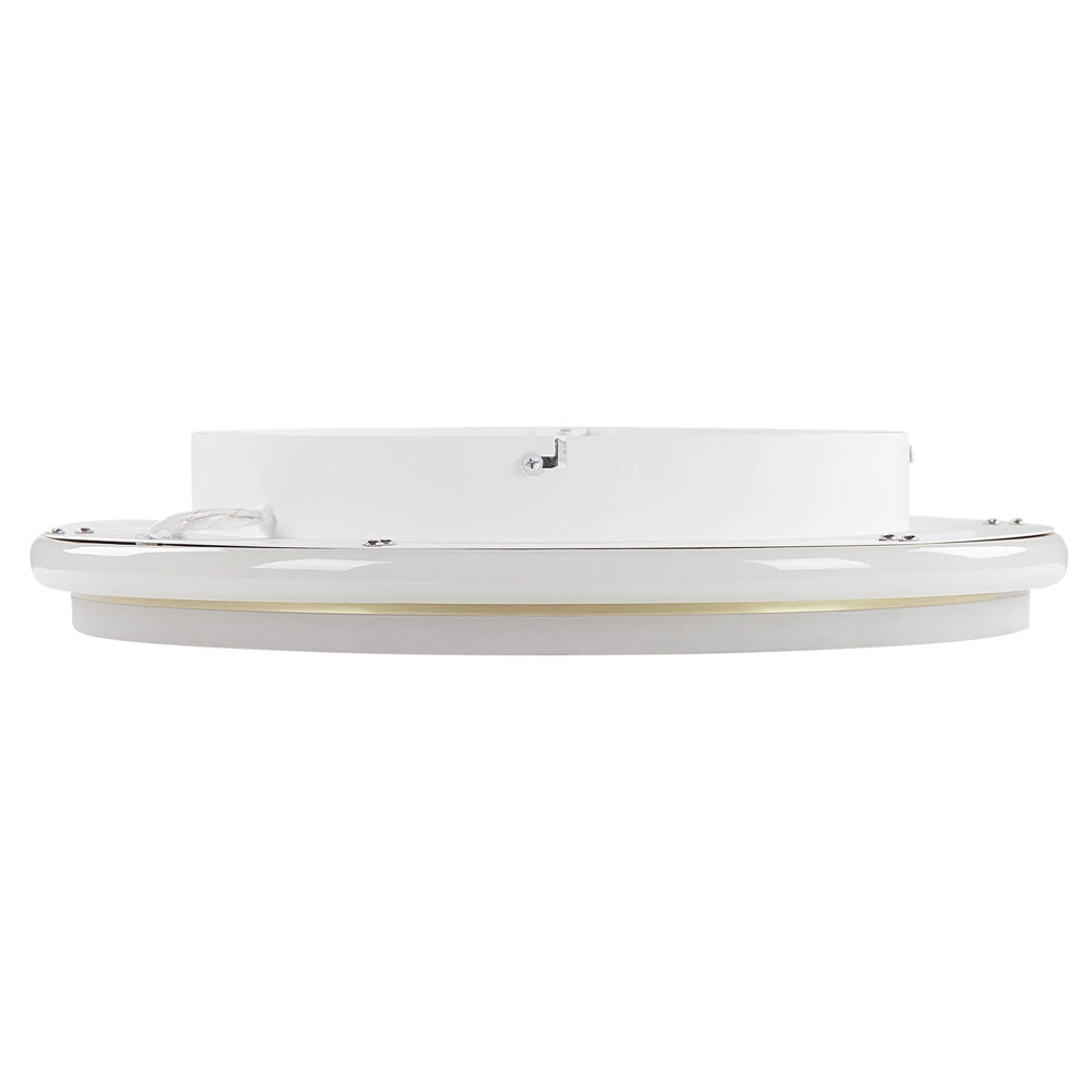 Lampada da soffitto a LED in metallo dorato 64 cm Paralume ad anello in acrilico opale LED Luce bianca calda Illuminazione a filo