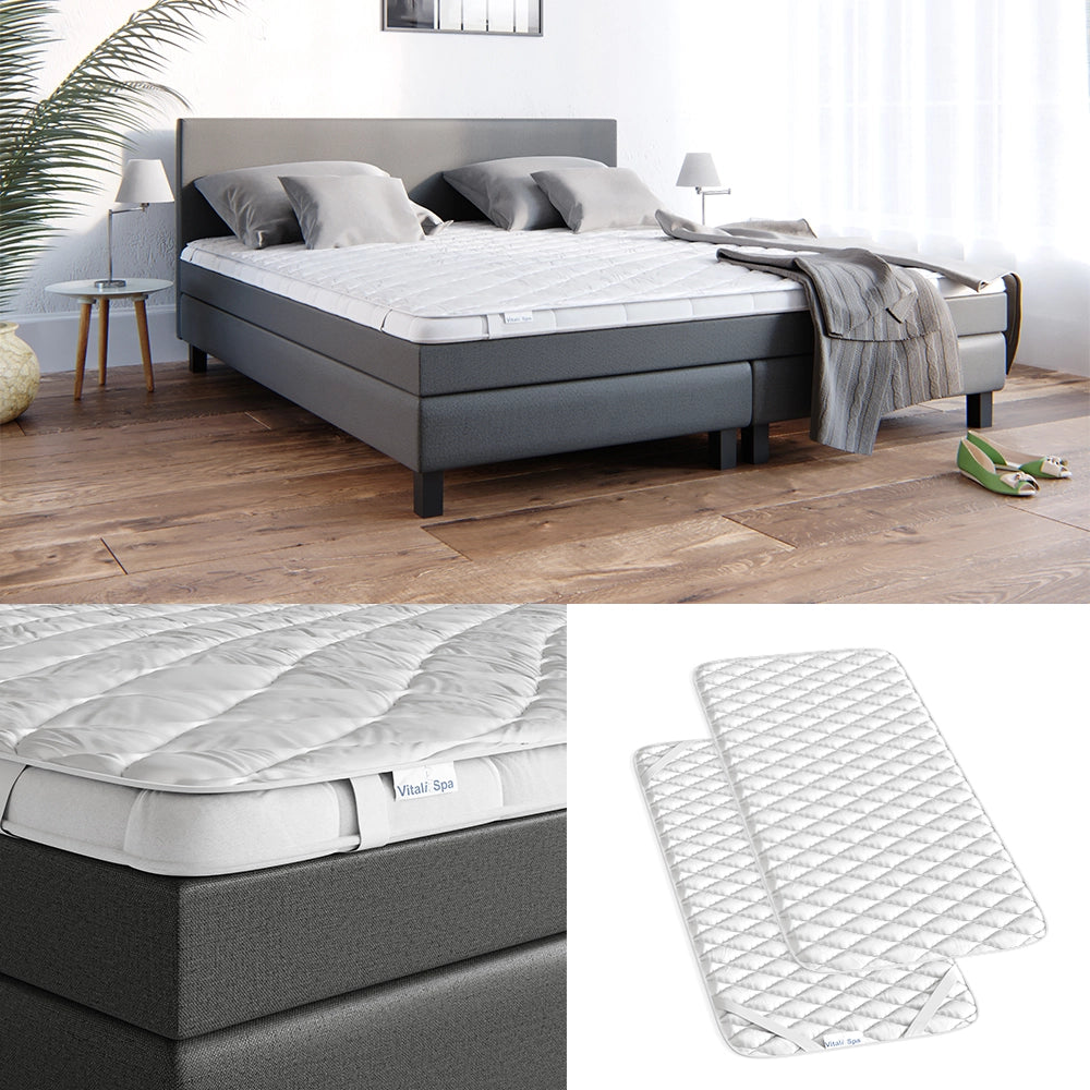 Vitalispa Сoprimaterasso Bianco 90 x 200 cm lavabile fino a 60°C adatto all'asciugatrice