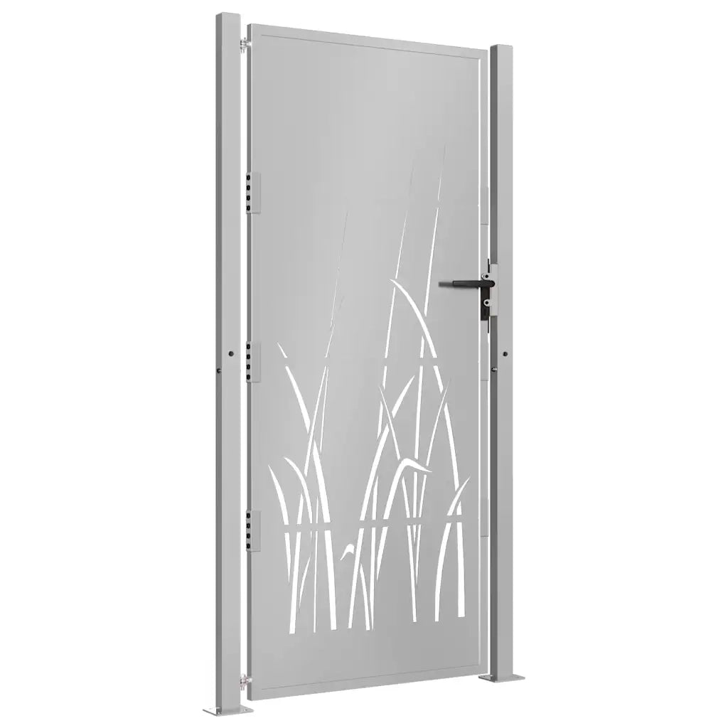 Cancello da giardino 100x175 cm in acciaio Corten con design erba 153176