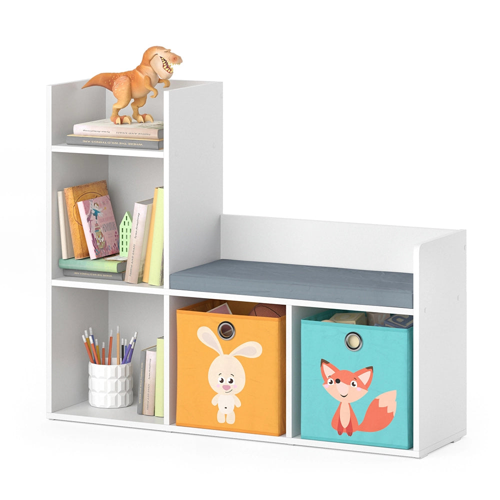 Vicco Scaffale per bambini Bianco 30.9 x 88.6 cm con 2 scatole pieghevoli opt.1