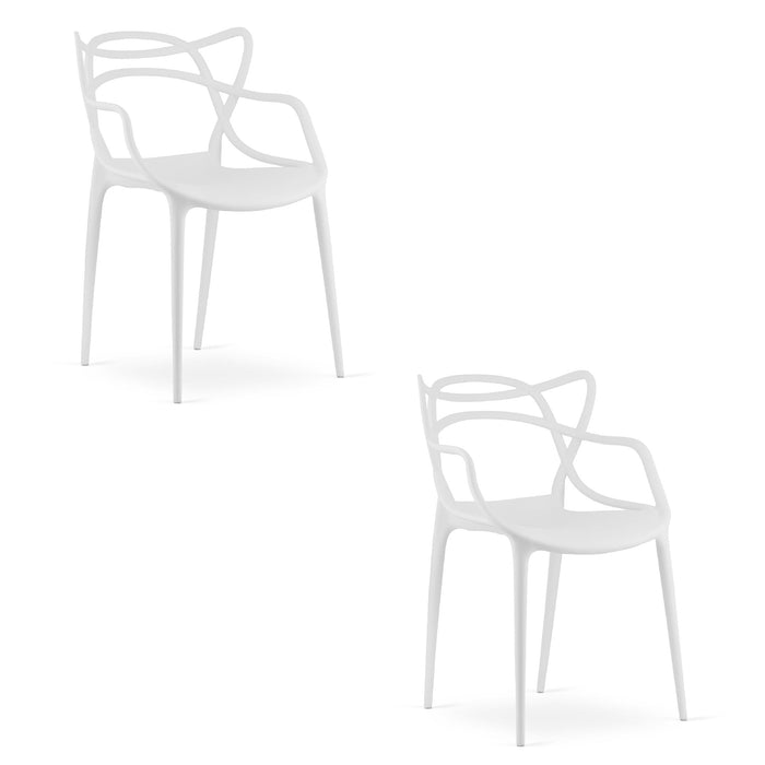 Sedia VALORA KATO - Design ergonomico moderno, bianco x 2