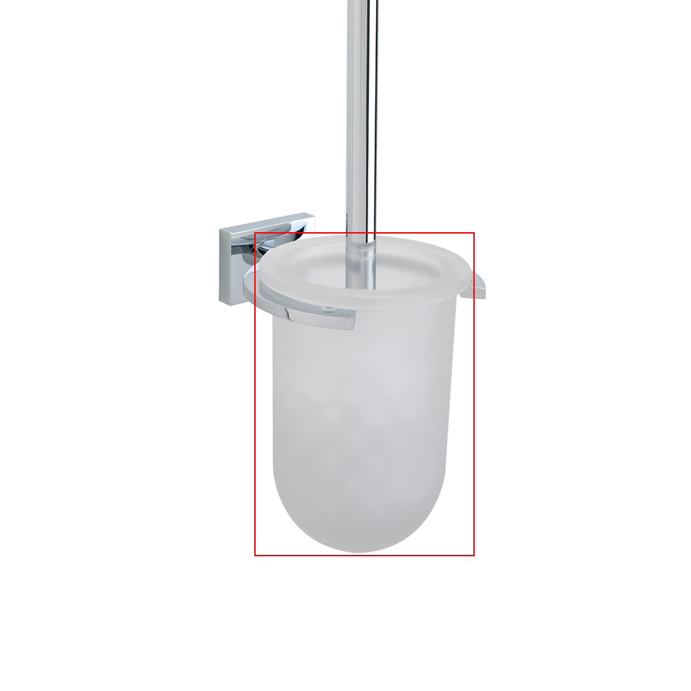 Bacinella di ricambio in vetro per porta scopino della serie Smart