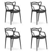Sedia VALORA KATO - Design ergonomico moderno, nero x 4