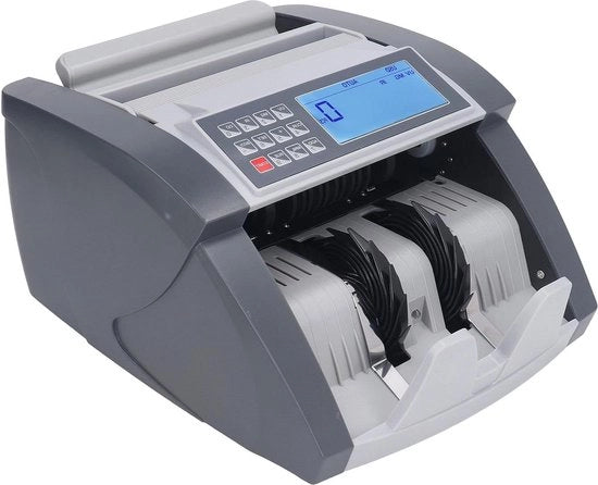 Contatore di biglietti di banca con schermo LCD e rilevamento di valuta - UV MG IR MT DD - Contatore di denaro.