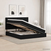 Letto con contenitore e materasso Nero 140 x 190 cm Tessuto 3459566