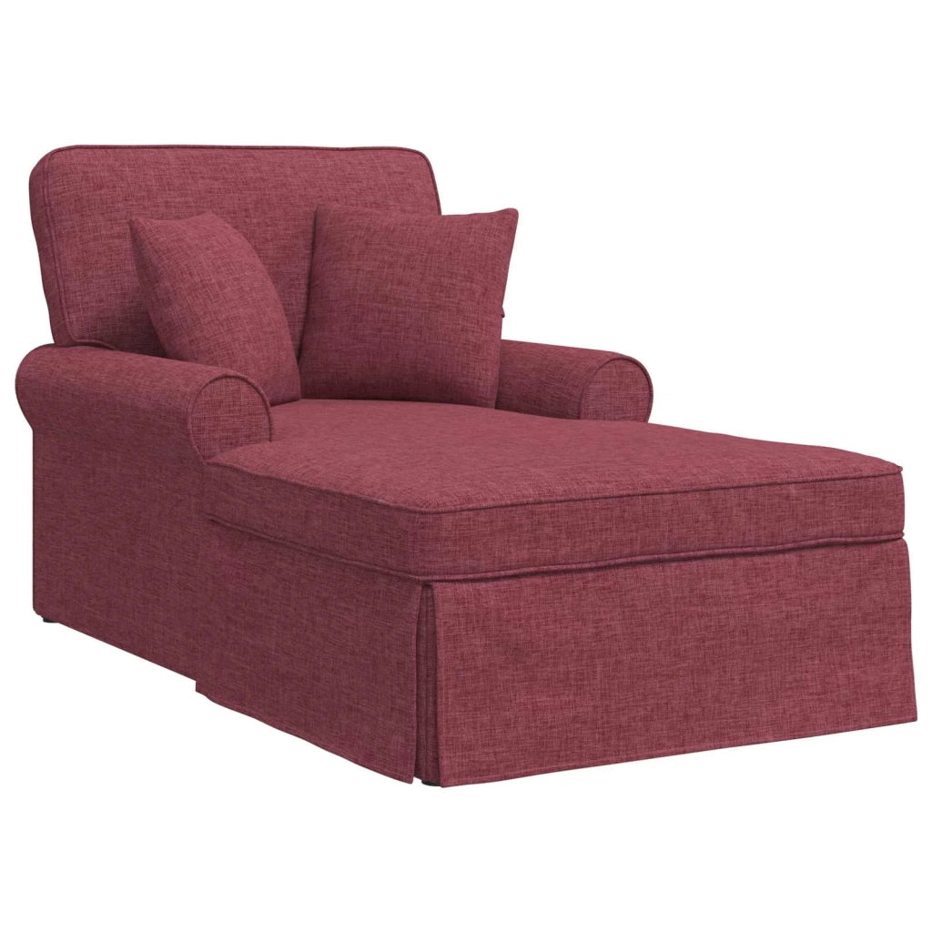 Chaise Longe con Gonna con cuscino 3 pz Rosso Vino Tessuto CFW9172798
